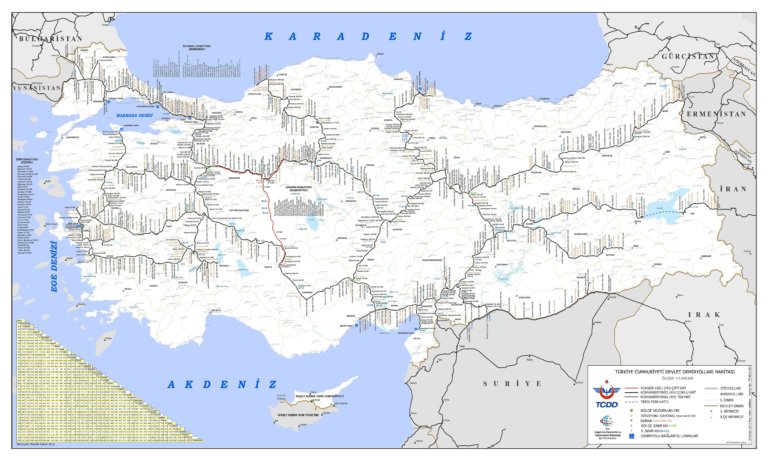 TCDD Demiryolları Haritası 2019